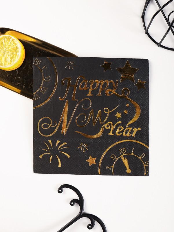 20pcs New Year Party Metallic Disposable Napkin