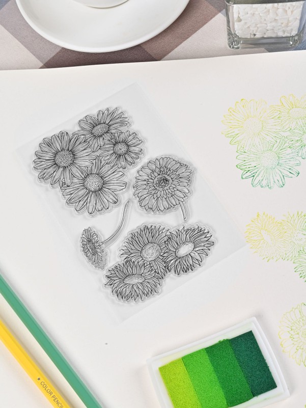 4pcs Daisy Shaped Stamp Set