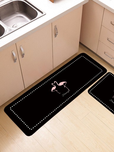 Flamingos Print Floor Mat