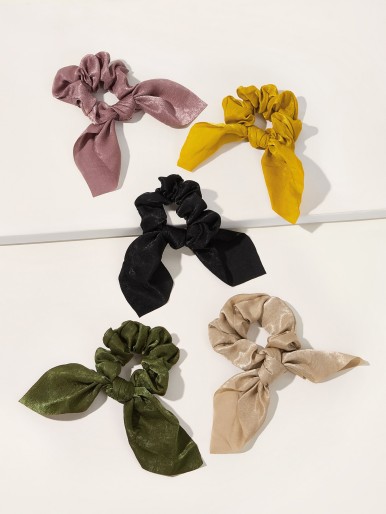 5pcs Bow Knot Decor Scrunchie