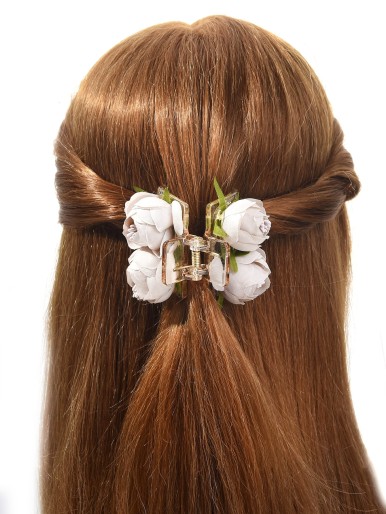 Flower Decor Hair Claw