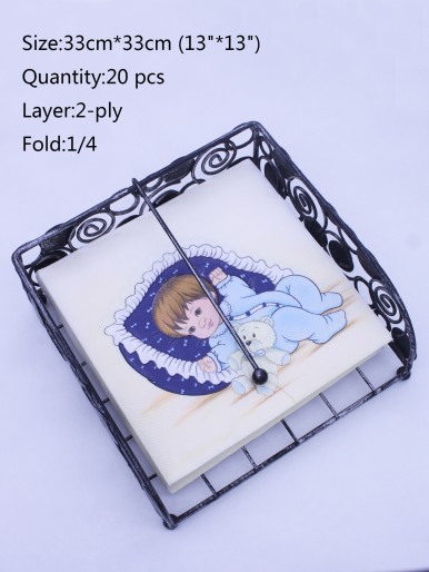 20pcs Boy Print Disposable Napkin