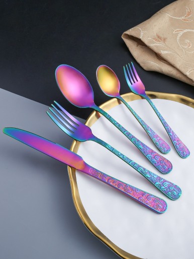 5pcs Relief Design Cutlery Set