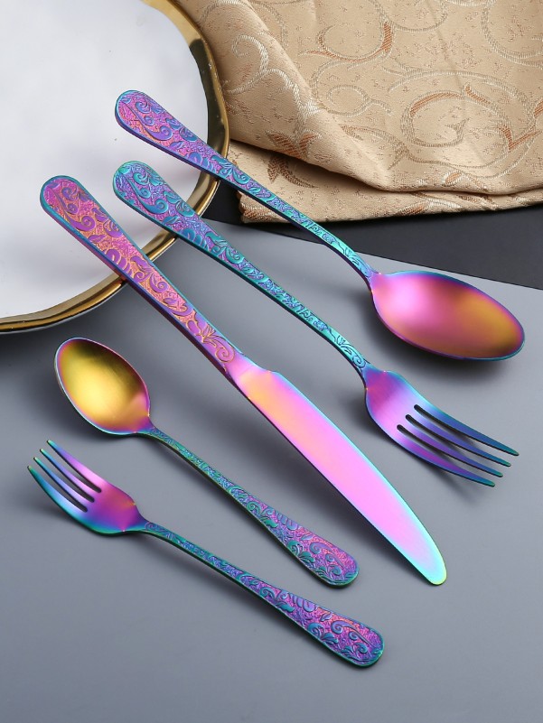 5pcs Relief Design Cutlery Set