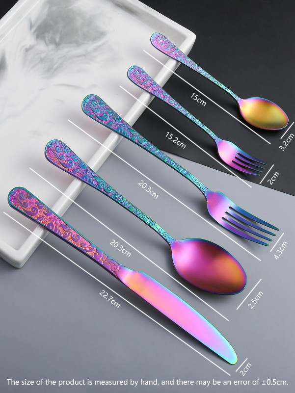 5pcs Relief Design Cutlery Set