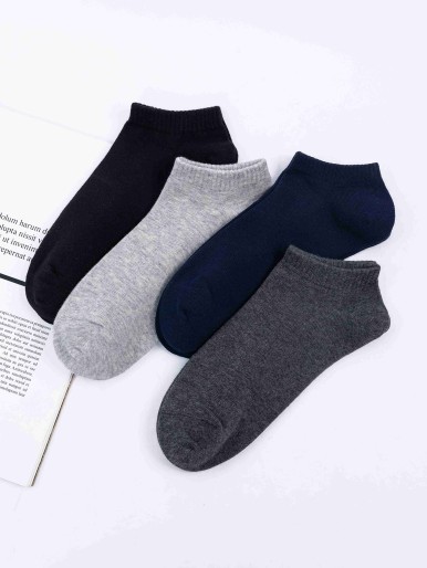 4pairs Men Simple Ankle Socks