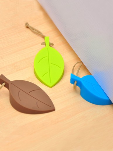 2pcs Leaf Shaped Random Color Door Stopper