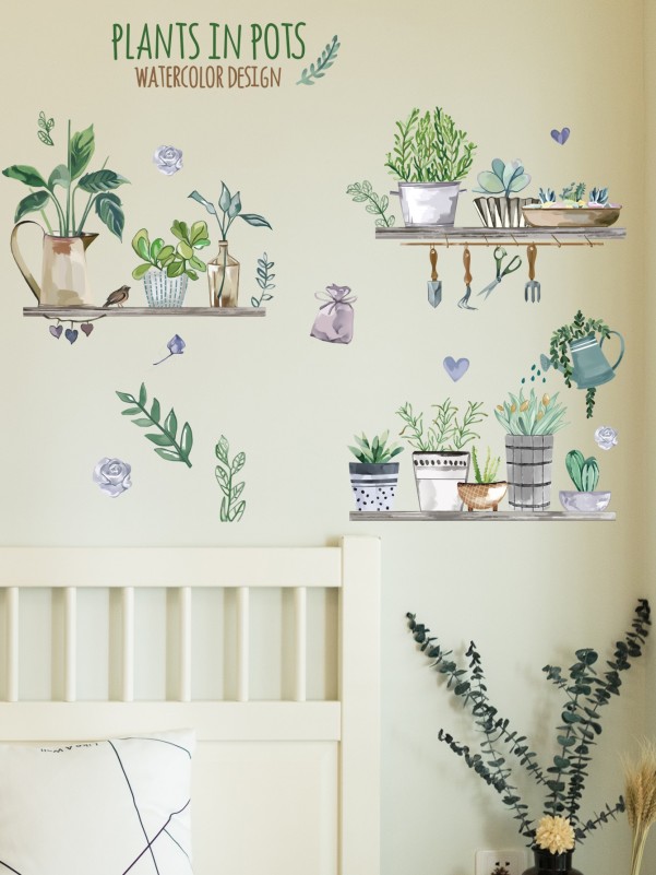 Potted Plants Print Wall Sticker