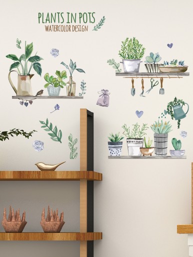 Potted Plants Print Wall Sticker