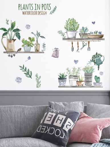 Potted Plants Print Wall Sticker