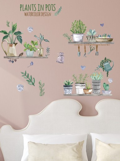 Potted Plants Print Wall Sticker