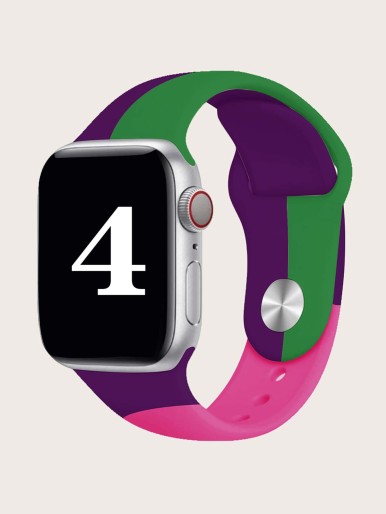 Color Block Watchband Compatible With Apple Watch