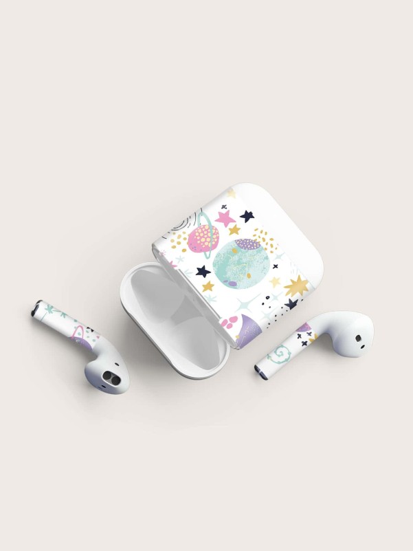 1sheet Cartoon Planet Sticker Compatible With Airpods