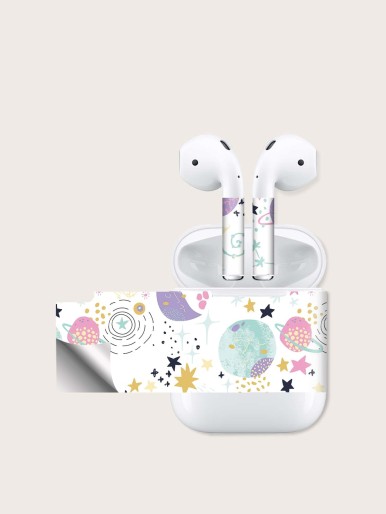 1sheet Cartoon Planet Sticker Compatible With Airpods