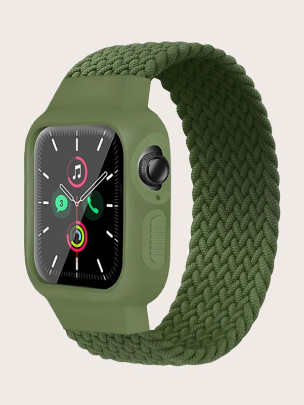 Braided Watchband & Case Compatible With Apple Watch