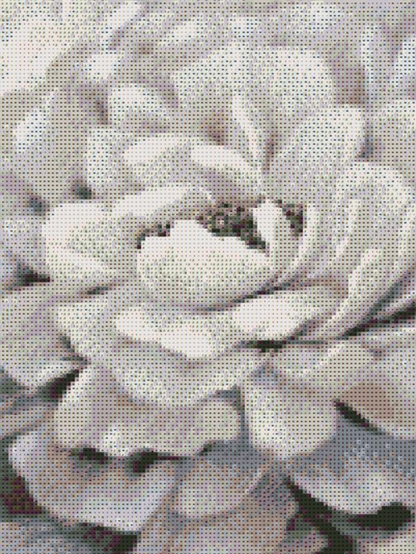 لوحة ماسية مطبوعة على شكل زهرة