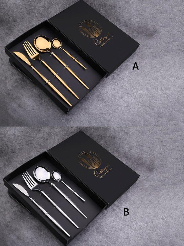 4pcs Fork & Spoon & & Knife Set