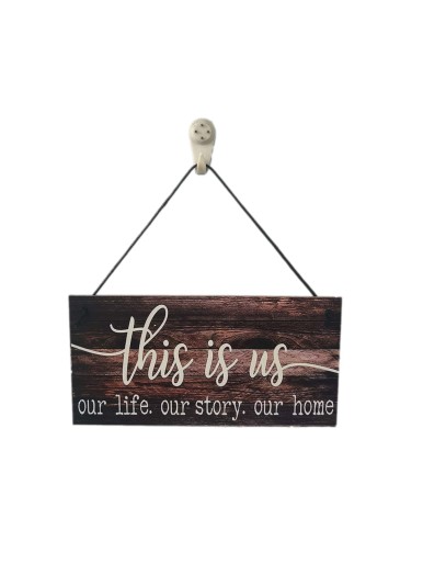 Slogan Graphic Wooden Wall Hanging