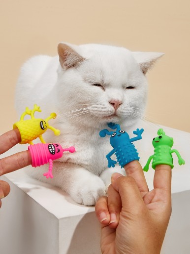 4pcs Cartoon Shaped Cat Teaser Toy