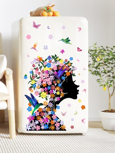 Flower Figure Graphic Kids Wall Sticker