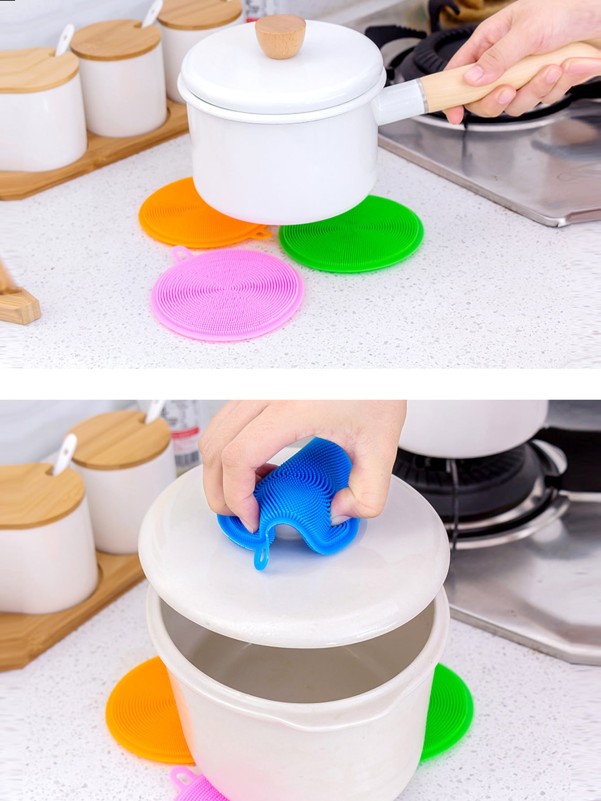 2pcs Random Color Silicone Dishwashing Brush