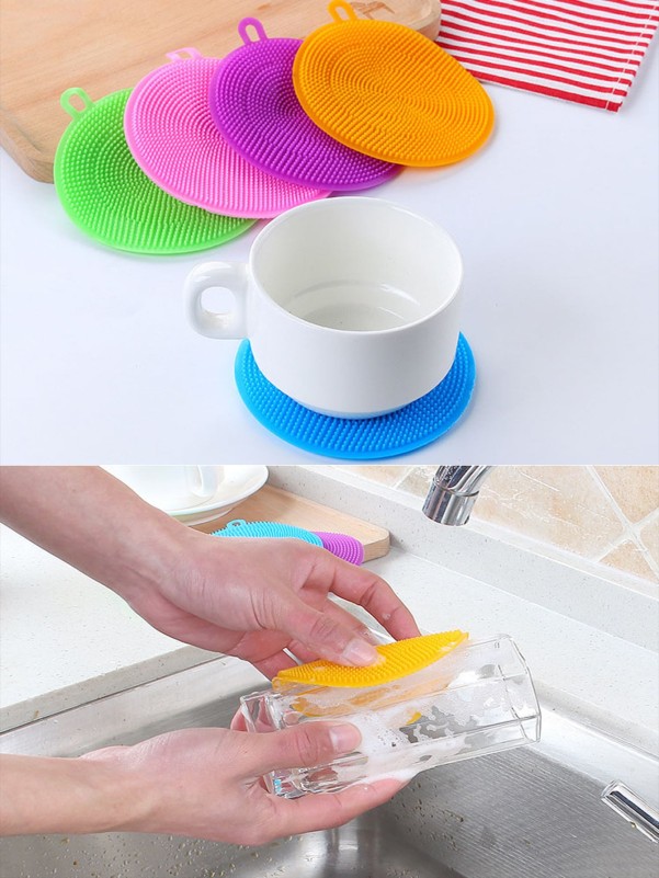 2pcs Random Color Silicone Dishwashing Brush