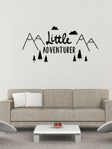 Mountain & Tree Print Wall Sticker