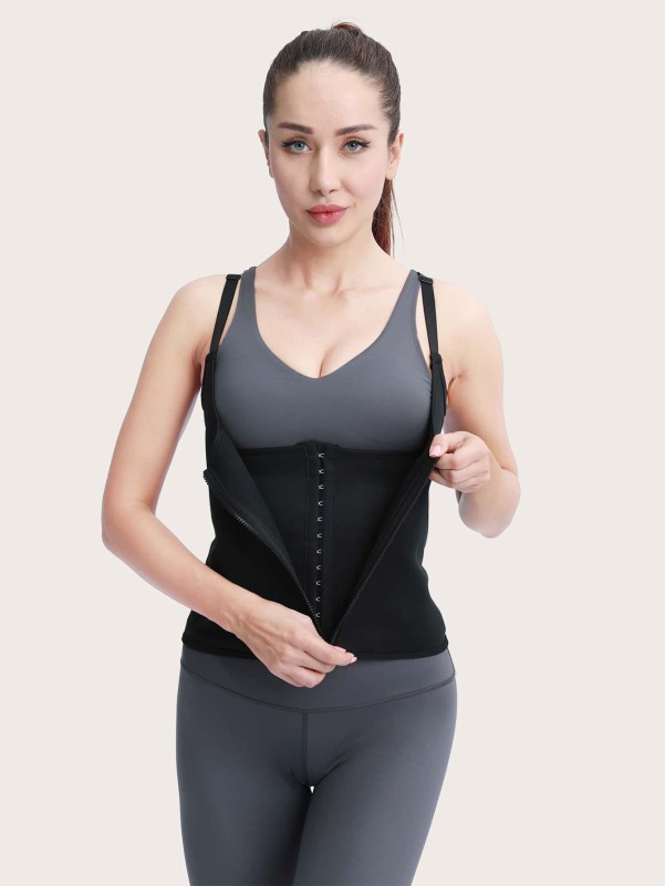 Synthetic Rubber Sport Adjustable Zipper Waist Trainer