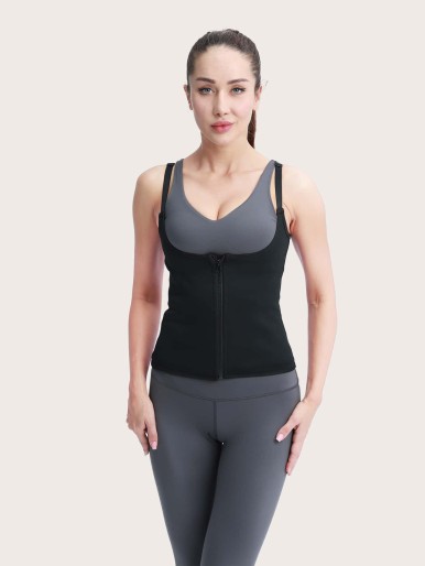 Synthetic Rubber Sport Adjustable Zipper Waist Trainer