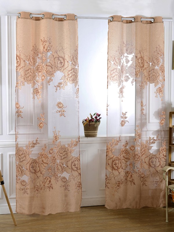 Flower Print Single Panel Curtain