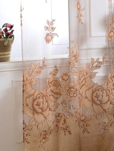 Flower Print Single Panel Curtain