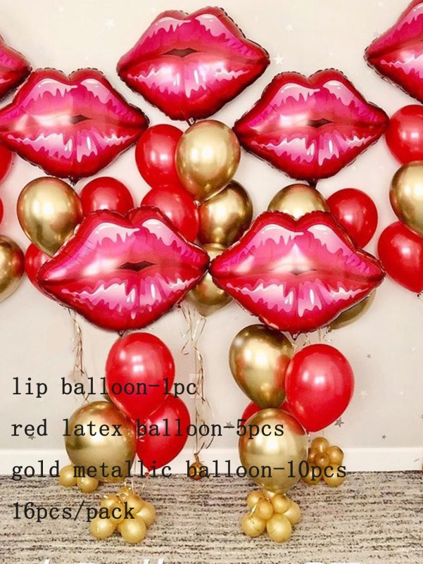 16pcs Lip Balloon Set