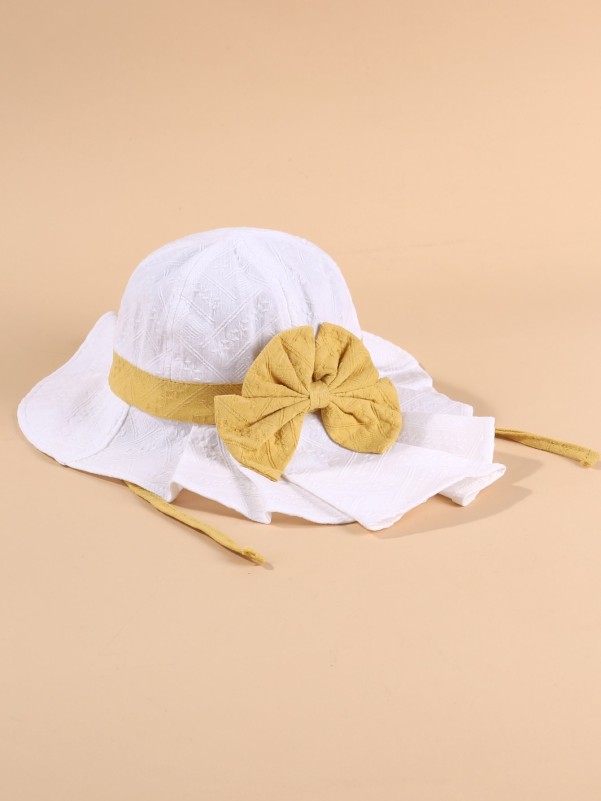 Kids Bow Knot Decor Bucket Hat