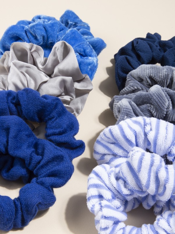 12pcs Striped Print Scrunchie