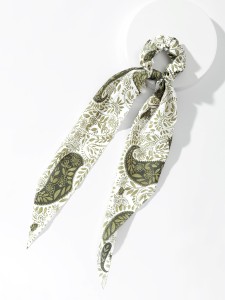 Leaf Print Scarf Hair Tie