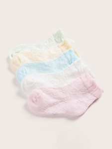 5pairs Girls Solid Socks