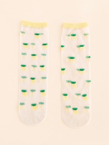 Toddler Girls Fruit Print Mesh Socks