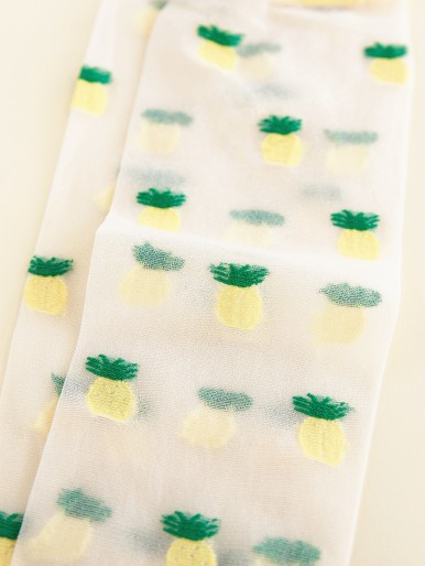 Toddler Girls Fruit Print Mesh Socks