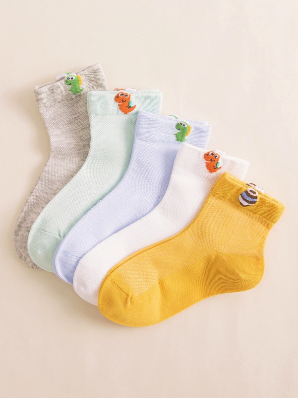 5pairs Toddler Kids Cartoon Graphic Socks