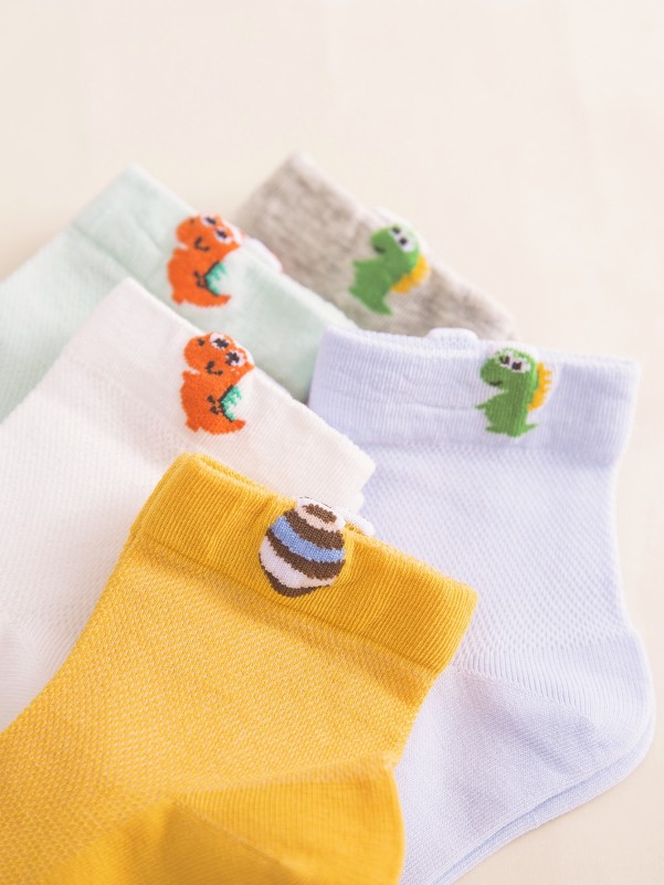 5pairs Toddler Kids Cartoon Graphic Socks