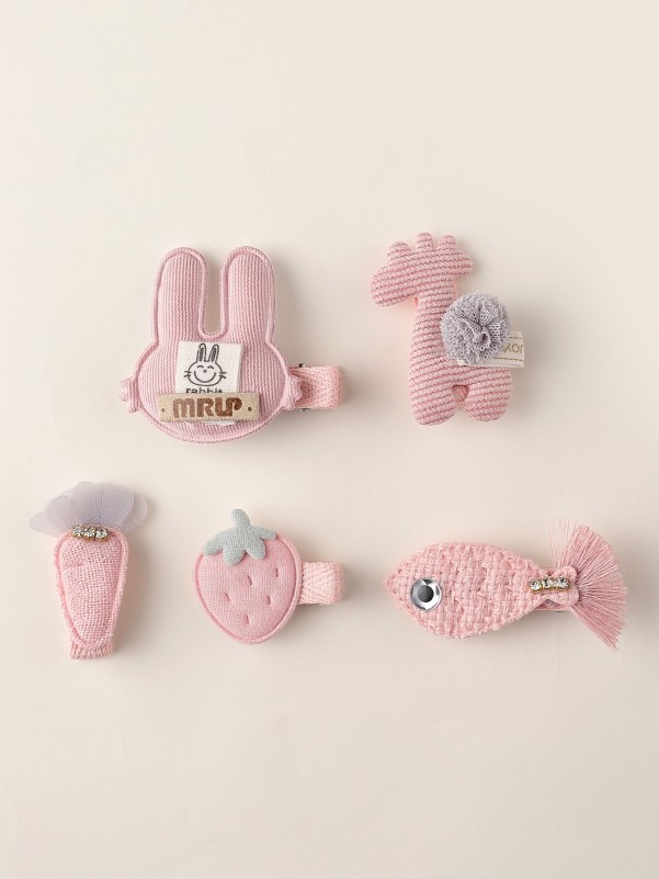 5pcs Girls Fish Decor Hair Clip