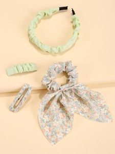 4pcs Ditsy Floral Print Hair Accessory Set