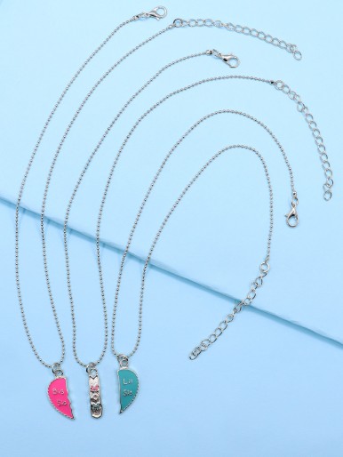 3pcs Girls Creative Pendant Necklace