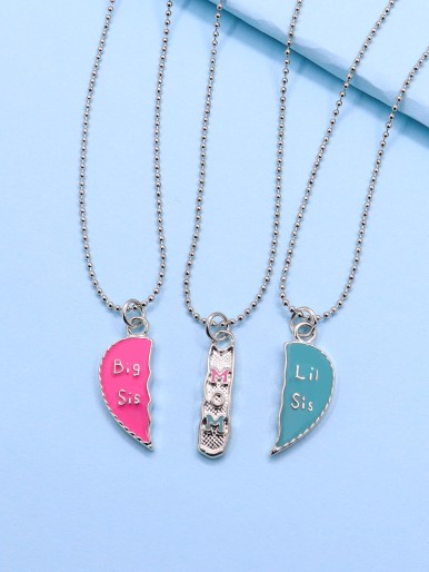 3pcs Girls Creative Pendant Necklace