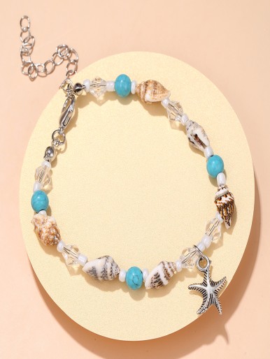 Starfish Charm Beaded Bracelet