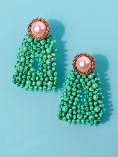 Bead Decor Geometric Earrings