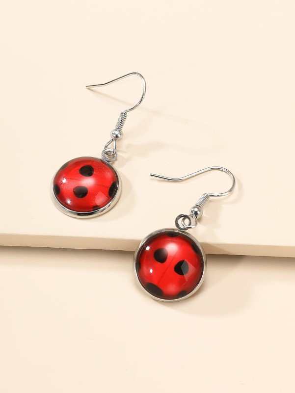 Ladybug Drop Earrings