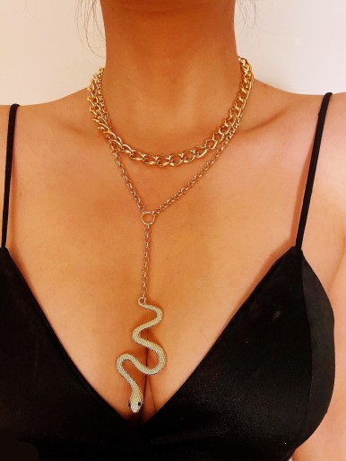 Snake Charm Layered Necklace