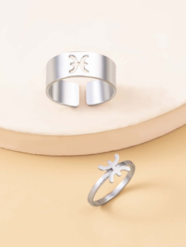 2pcs Constellation Decor Ring