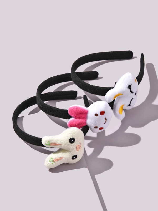 3pcs Toddler Girls Rabbit Decor Hair Hoop